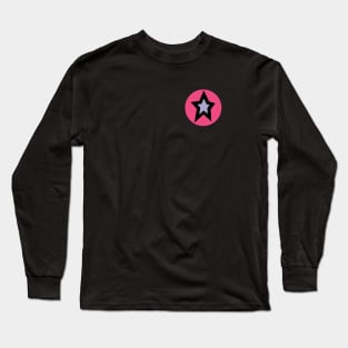 Small Lavender Star Pink Circle Graphic Long Sleeve T-Shirt